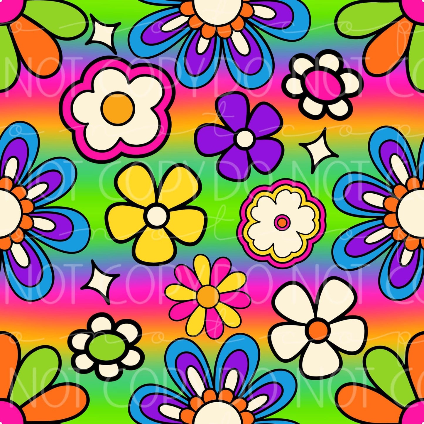 Retro Groovy Flowers