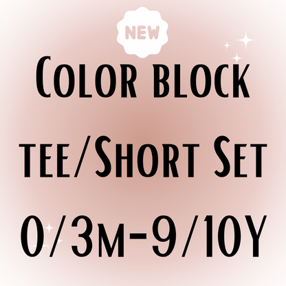 Color Block Tee/Shorts Set