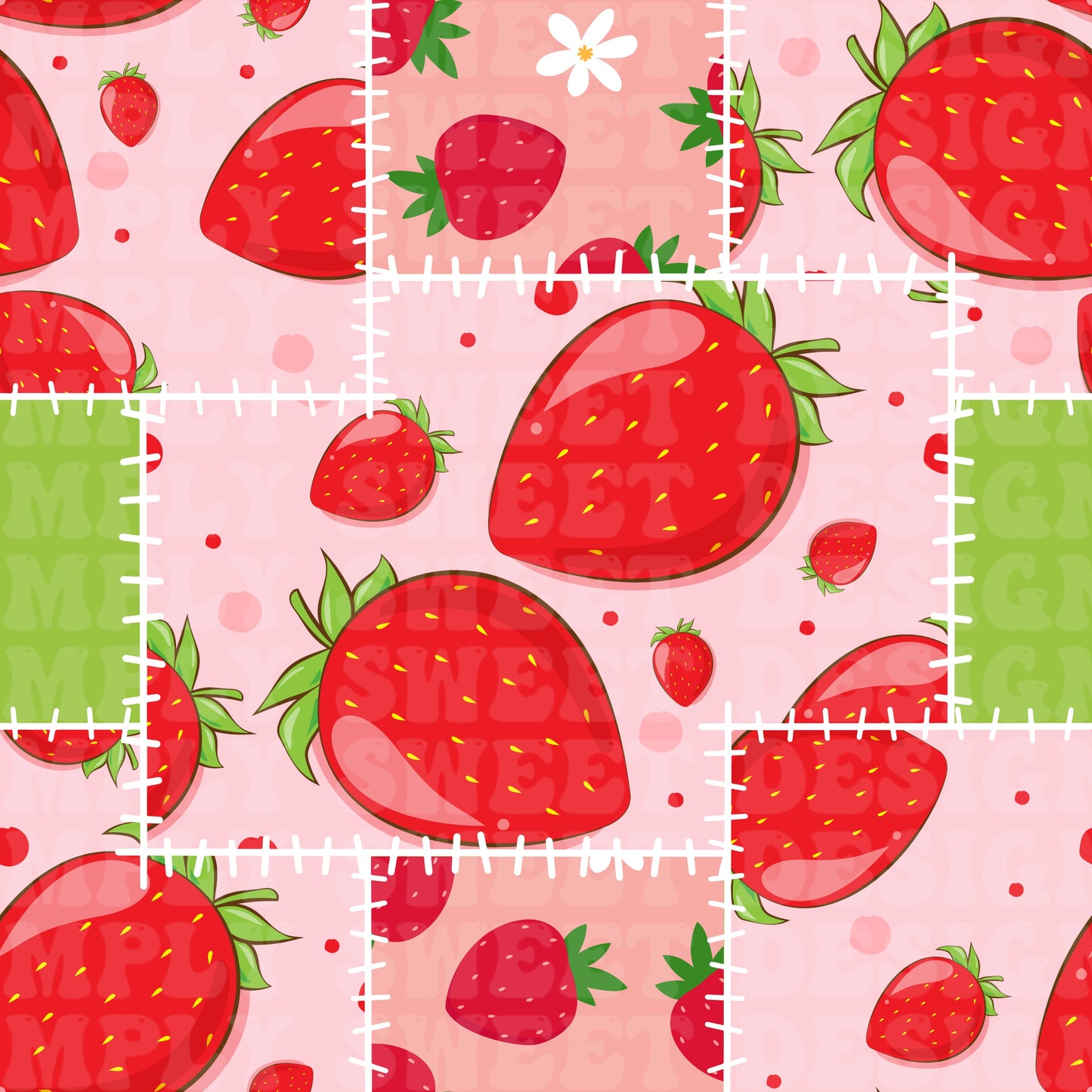 Strawberry Patchwork 🍓 w/free solid file