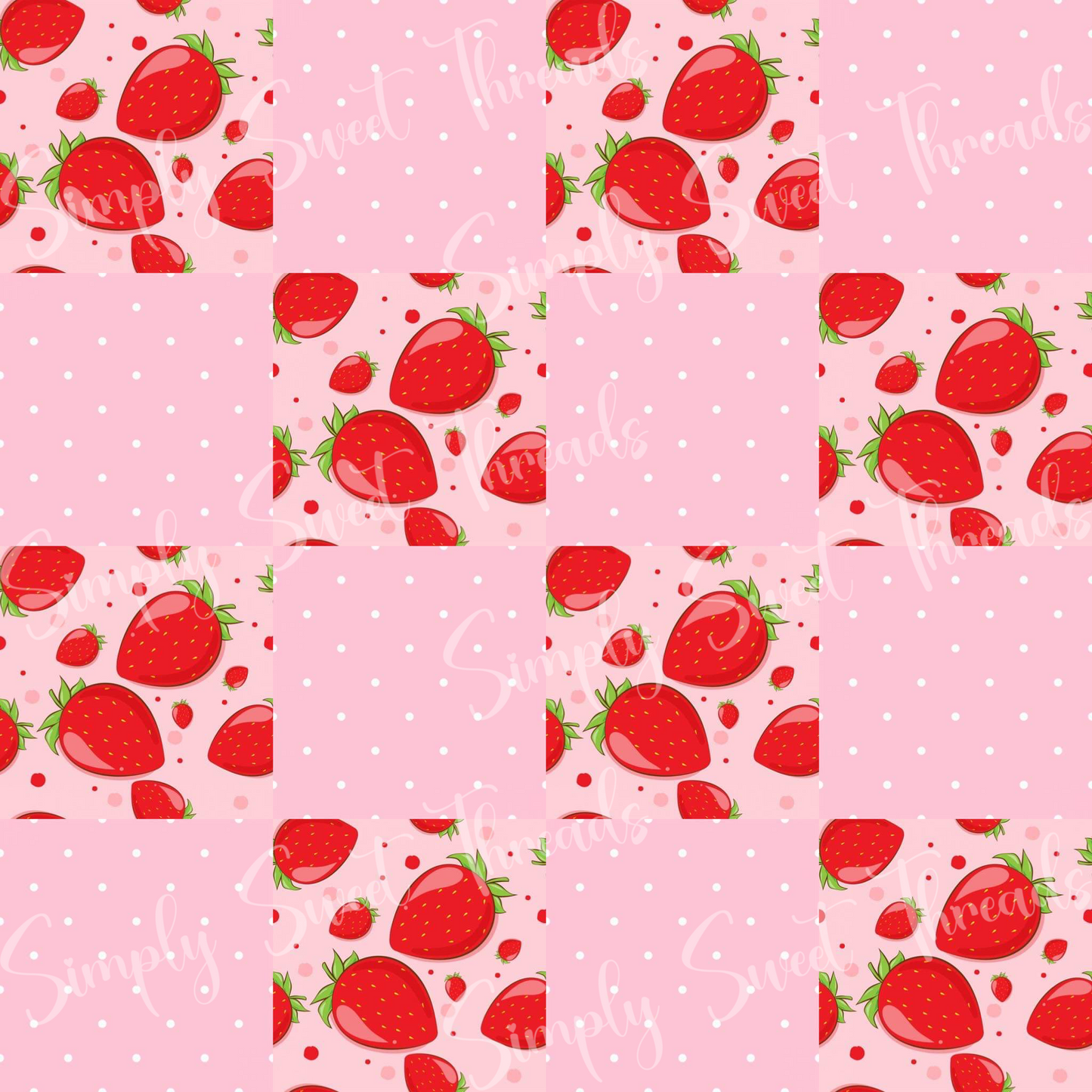 Strawberry Polka Dots Patchwork 🍓