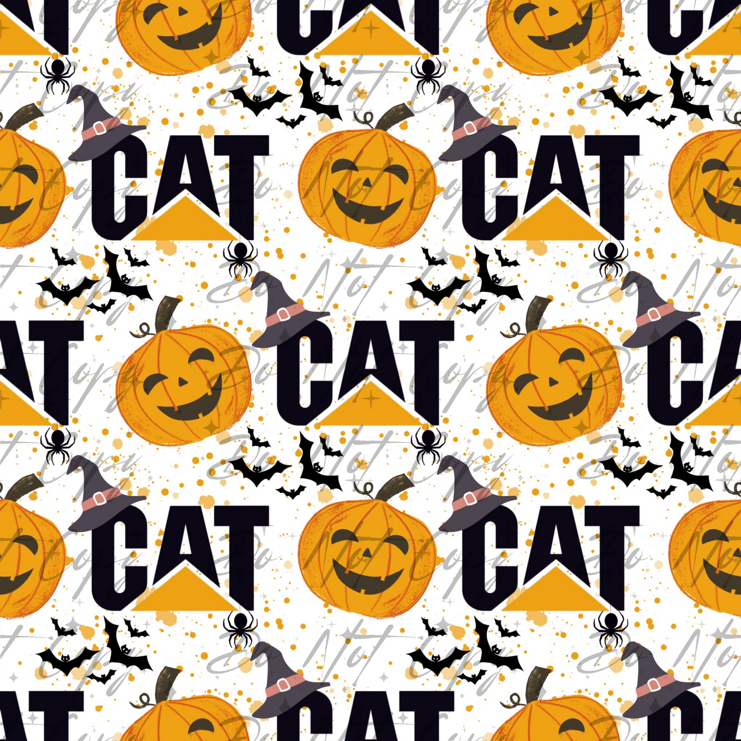 CAT Halloween Pumpkins Splatter