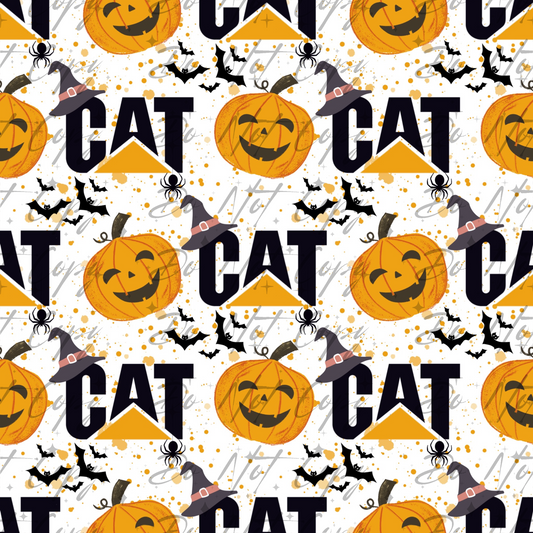 CAT Halloween Pumpkins Splatter