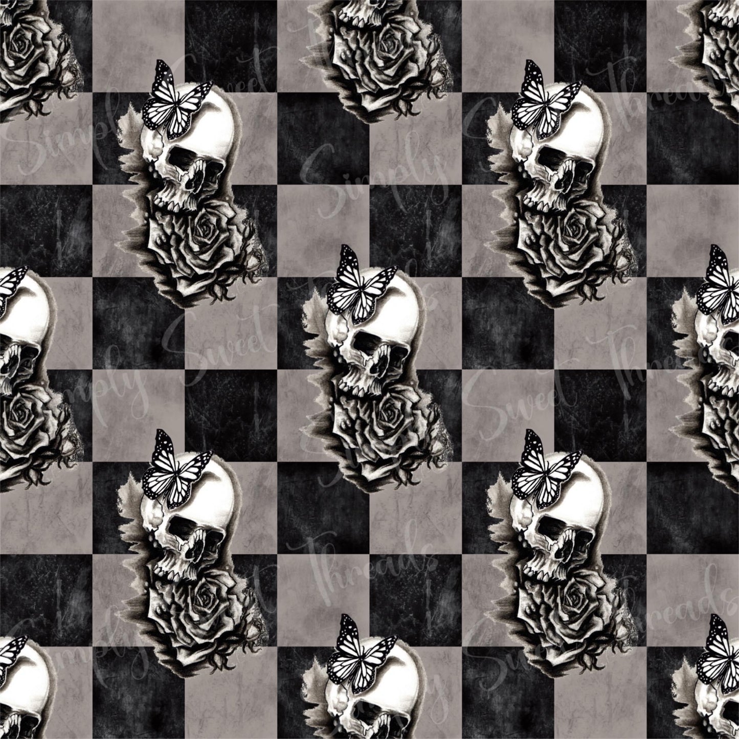 HD Skulls Grunge Checks