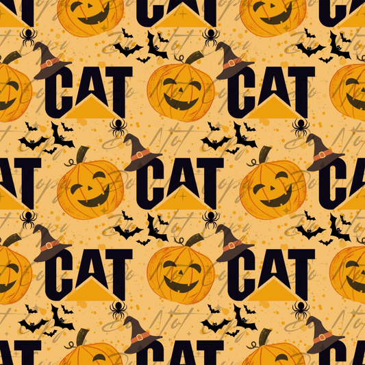 CAT Halloween Pumpkins Orange