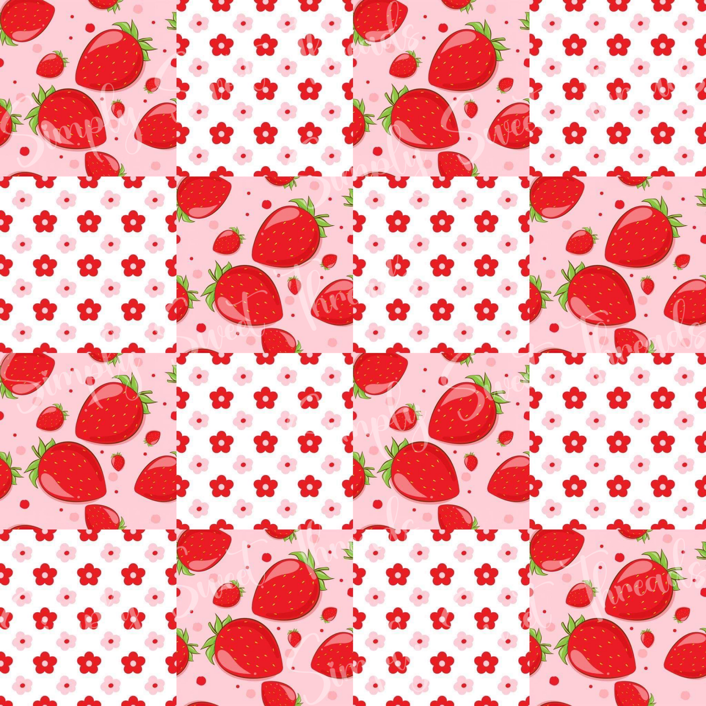 Strawberry Floral Patchwork 🍓