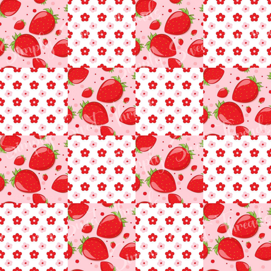 Strawberry Floral Patchwork 🍓