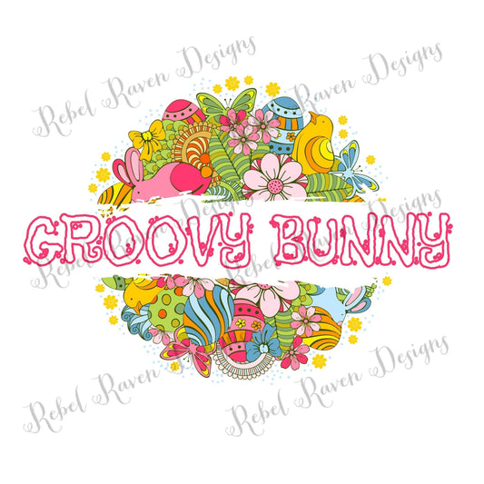 Groovy Bunny Floral PNG