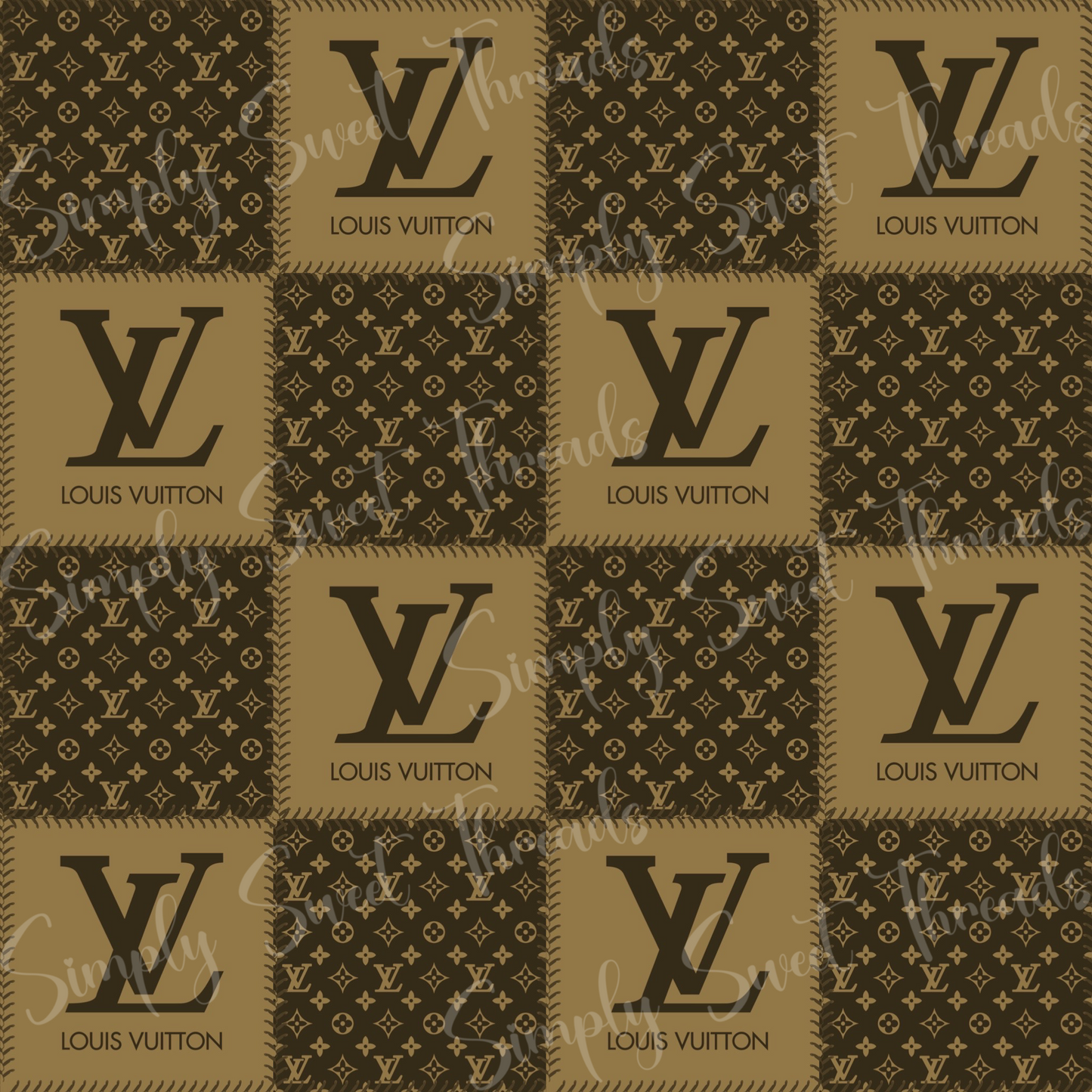 Glitzy Brown Logo Patchwork