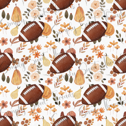 Floral Pumpkin Football