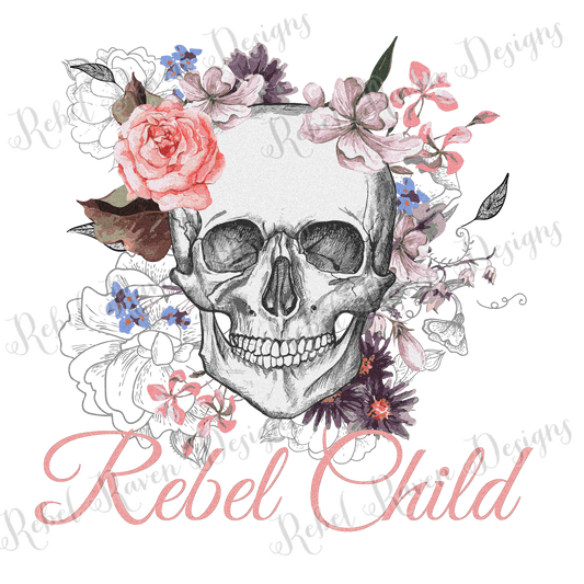 Skull Floral PNG